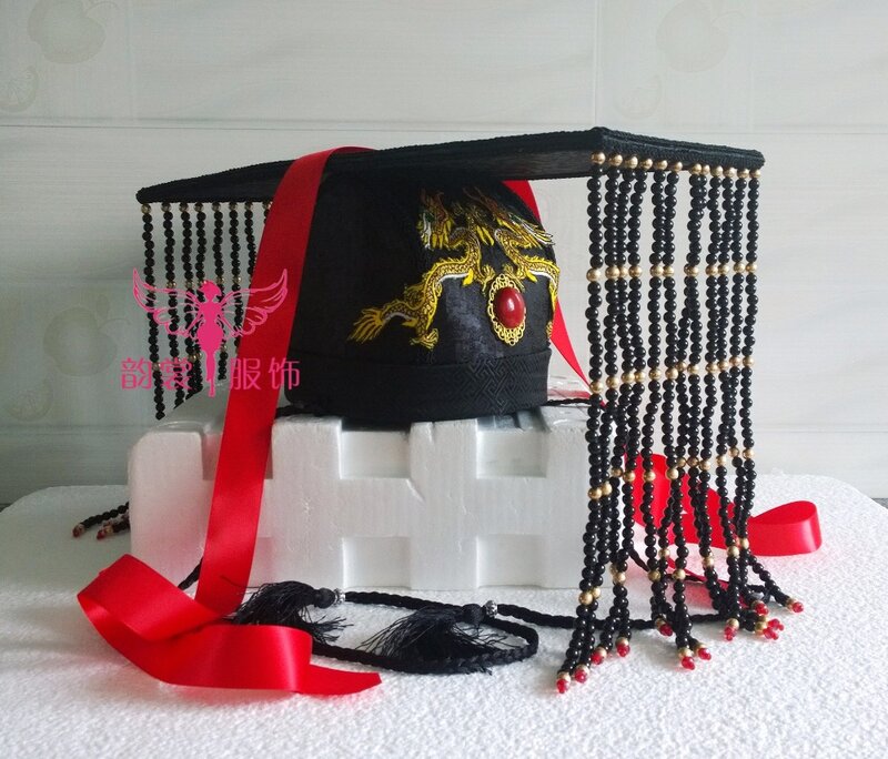Официальная диадема династии Хань Черного Императора Цзя МИАН с бисерной занавеской для сценического шоу или фотосъемки