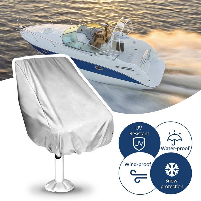 Capa de assento para barco, 56x61x64cm, à prova d'água, com fechamento elástico, para uso ao ar livre, iate, navio, elevação, rotação, cadeira