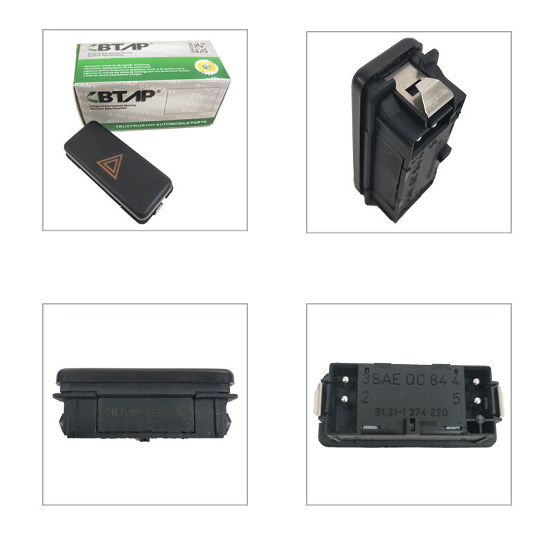 BTAP-nuevo interruptor de peligro para luz de emergencia para BMW Serie 3, 5, 7, 8, M3, M5, Z3, E36, E34, E31, 61311374220, 61311390722, especificación alemana