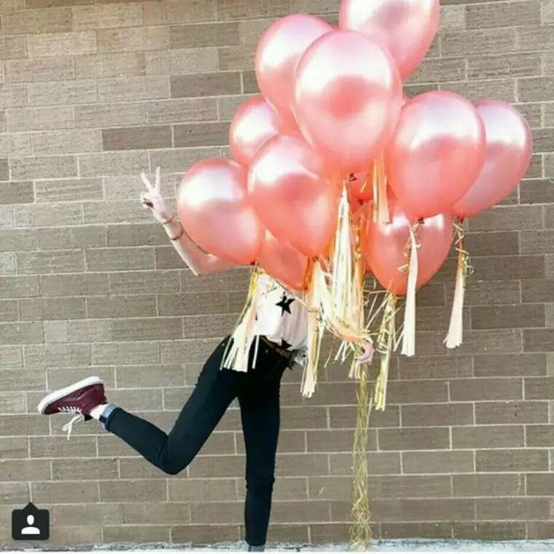 Balões de hélio redondos 18 polegadas, balão com confete rosa e ouro, para festa de aniversário, casamento e decoração, 1 conjunto