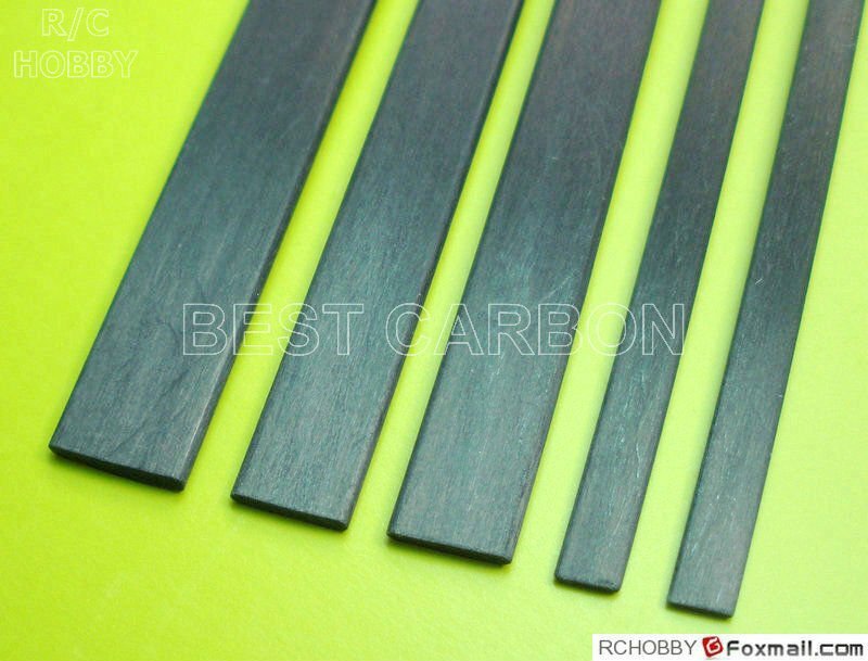 10 pcs of 1mm x 6mm x 1000mm  Carbon Fiber Strip