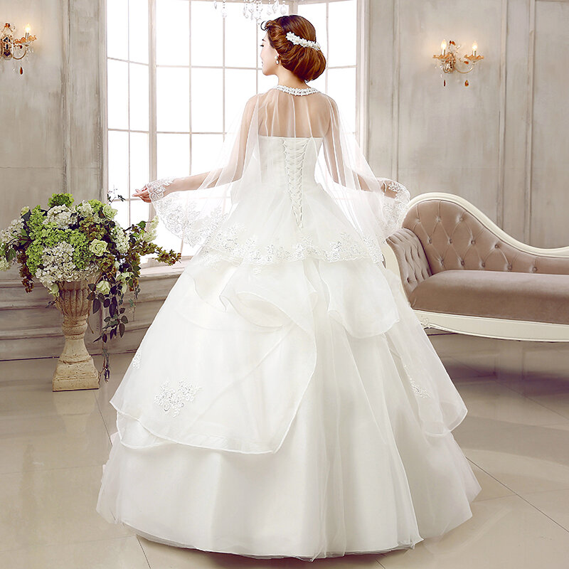 Vestidos de novia elegantes de línea A, escote de Organza, tul, con mariposa, envío gratuito