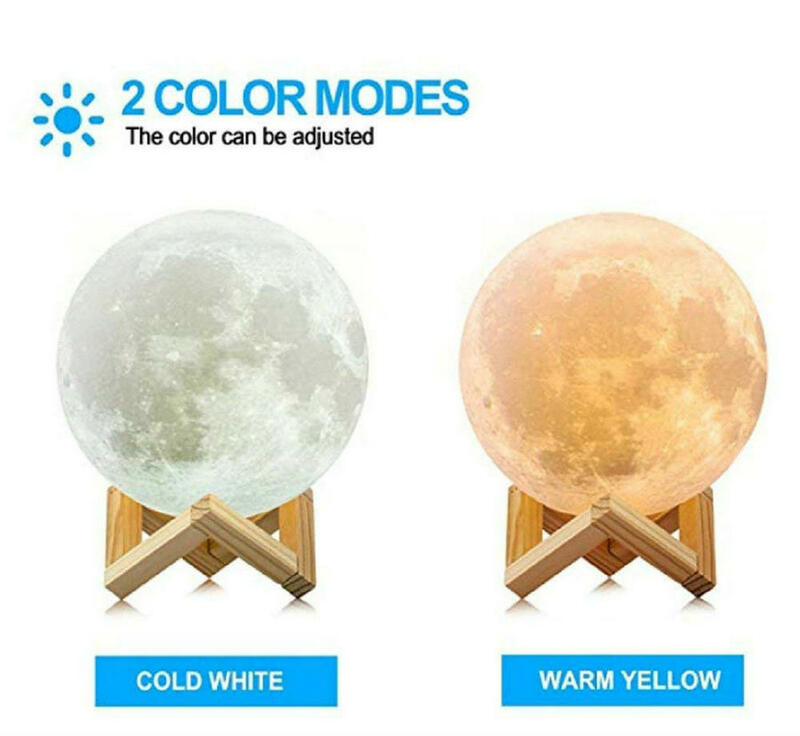 Rechargeable 3D Print  Moon Lamp USB LED Night Light Creative Touch Switch Moon Light For Bedroom Decoration Birthday Dropship