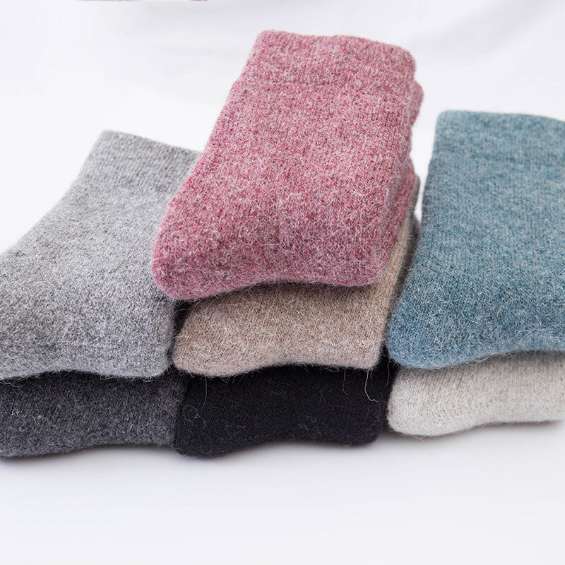 3 PAAR Socke Super Winter Dicke 30% Wolle Socken Frauen Warme Handtuch Samt Verdickt Reine Socken 35-39 72g
