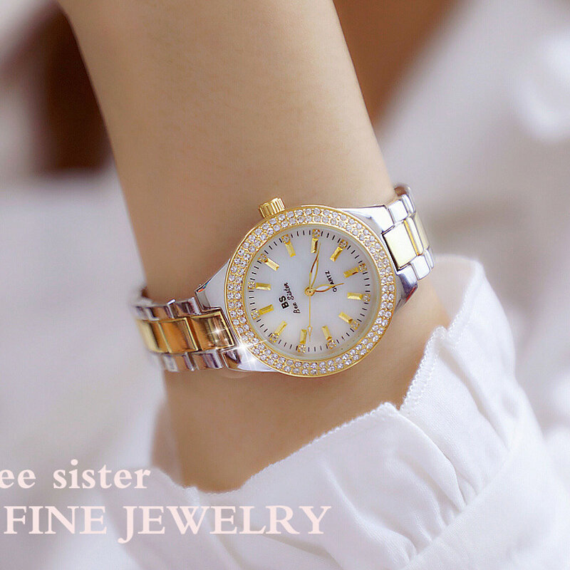 Bs Bee Sister Women Watch Fashion High Quality Casual Waterproof Stainless Steel Wristwatch Lady Quartz Watch Gift for Wife