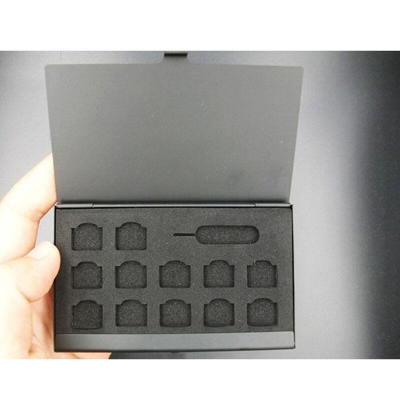 Alumínio Portátil Caixa De Armazenamento do Cartão SIM Micro SIM Pin para o Telefone Da Apple Samsung 56 Caso Caixa De Armazenamento De cartão de Memória SIM protetor