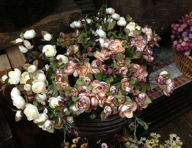 ร้านโรงงาน] ชาขนาดเล็ก Rose ดอกไม้ประดิษฐ์ดอกไม้จำลองจำลองดอกไม้งานแต่งงาน Shop เปิดพิธีขึ้นบ้านใหม่ดอกไม้