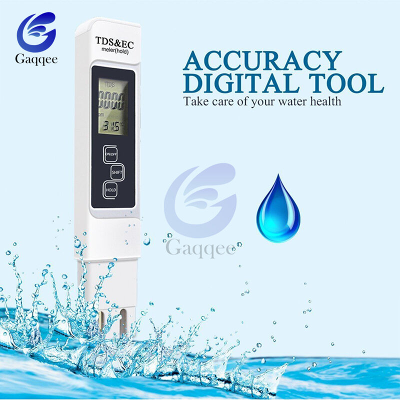 TDS Meter CE Temperatura del Tester della penna 3 In1 Funzione di Strumento di Misurazione della Qualità delle Acque di Conducibilità TDS & EC Tester 0-9990ppm 15%