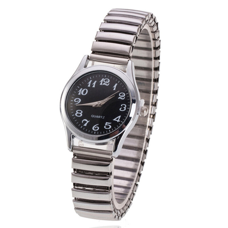 Pasek ze stali nierdzewnej miłośników stopu biznes kwarcowy zegarek na rękę elastyczny pasek zespół zegarki dla par