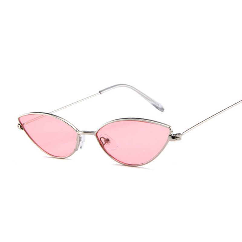 Clássico gato olho liga óculos de sol mulher marca designer pequeno quadro óculos de sol feminino vintage metal oculos feminino
