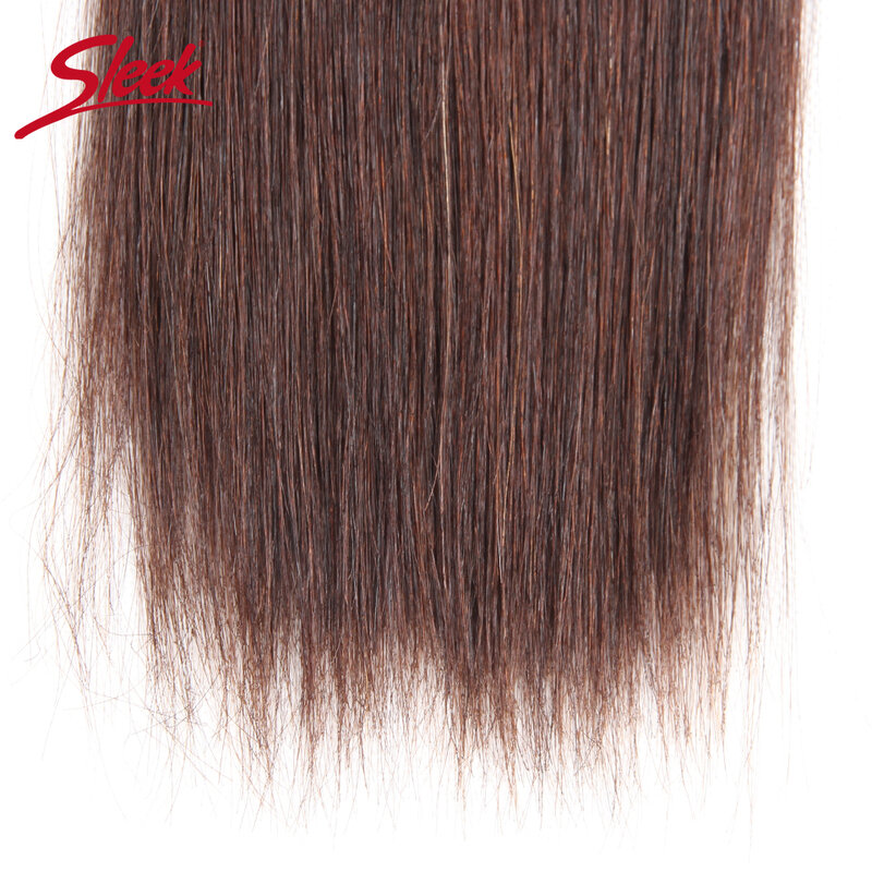Mechones de cabello humano Remy Natural, mechones de pelo liso, liso, doble estirado, brasileño, Color marrón, 2 #6 #8 #33 #