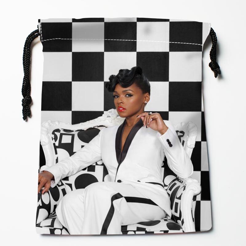 New Arrive Janelle Monae Drawstring Bags Custom Storage Bags Storage Printed gift bags More Size 18*22cm DIY your picture