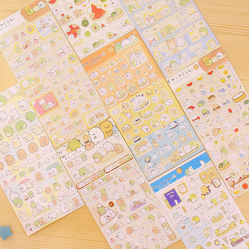 1Pc Creative Briefpapier Stickers Koreaanse Ronde Roll Konijn Transparante Decoratief Patroon Diy Album Planner Dagboek Stickers