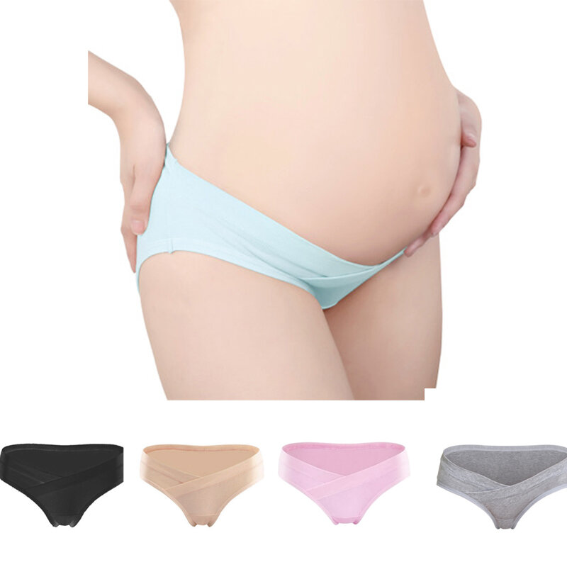 Ropa interior de maternidad de cintura baja para mujer, bragas de algodón transpirables en forma de U, bragas suaves de maternidad, 1 ud.
