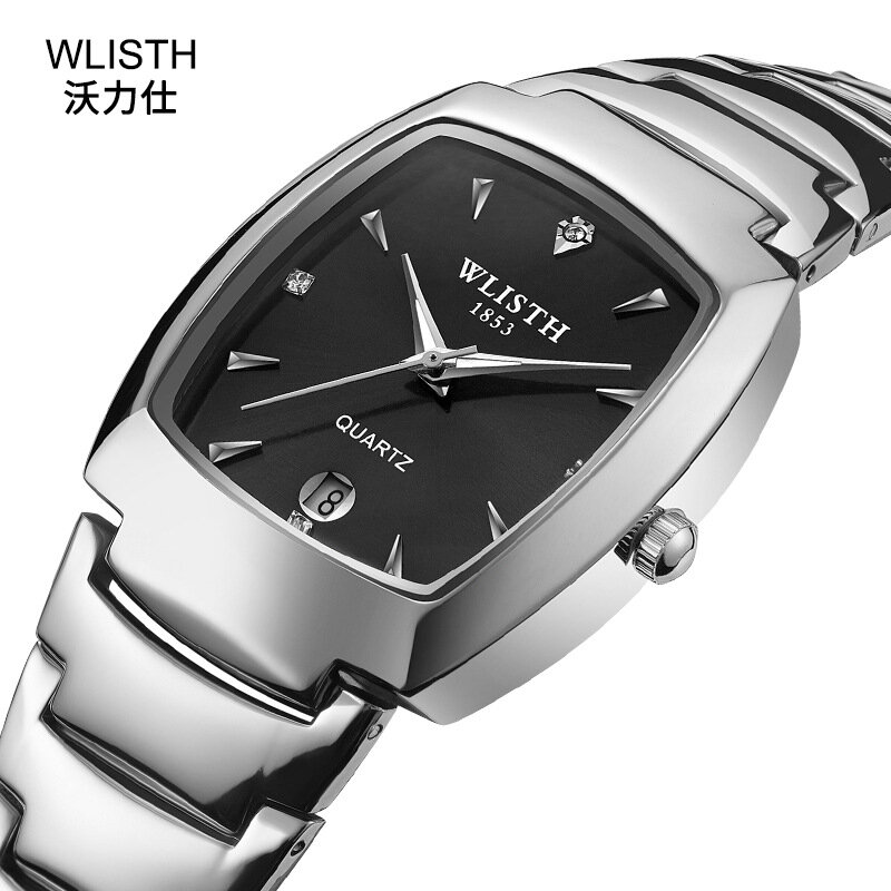 2019 Wlisth Fashion Lovers Watches Man Women Famous Luxury Brand Silver & Rose Gold Color Oval Dial Calendar Quartz Wristwatches