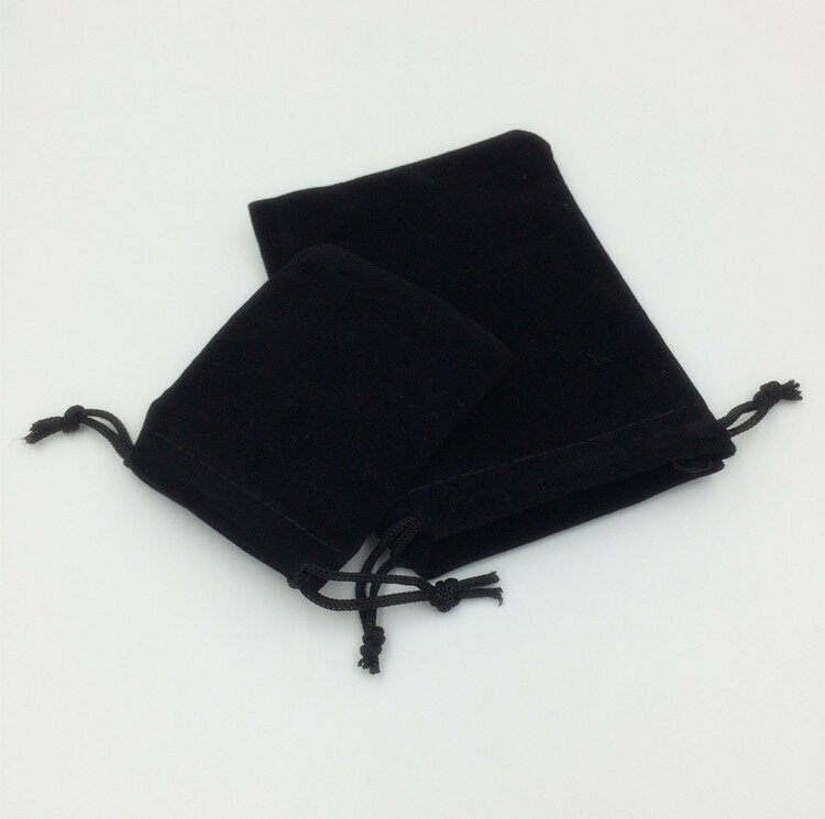 10*12Cm 300 Stuks Zwart Fluwelen Tassen Voor Sieraden Pouch Gift Bag Pakket Met Koortjes Tas Wo/ketting Diy Vrouwen Flanel Display