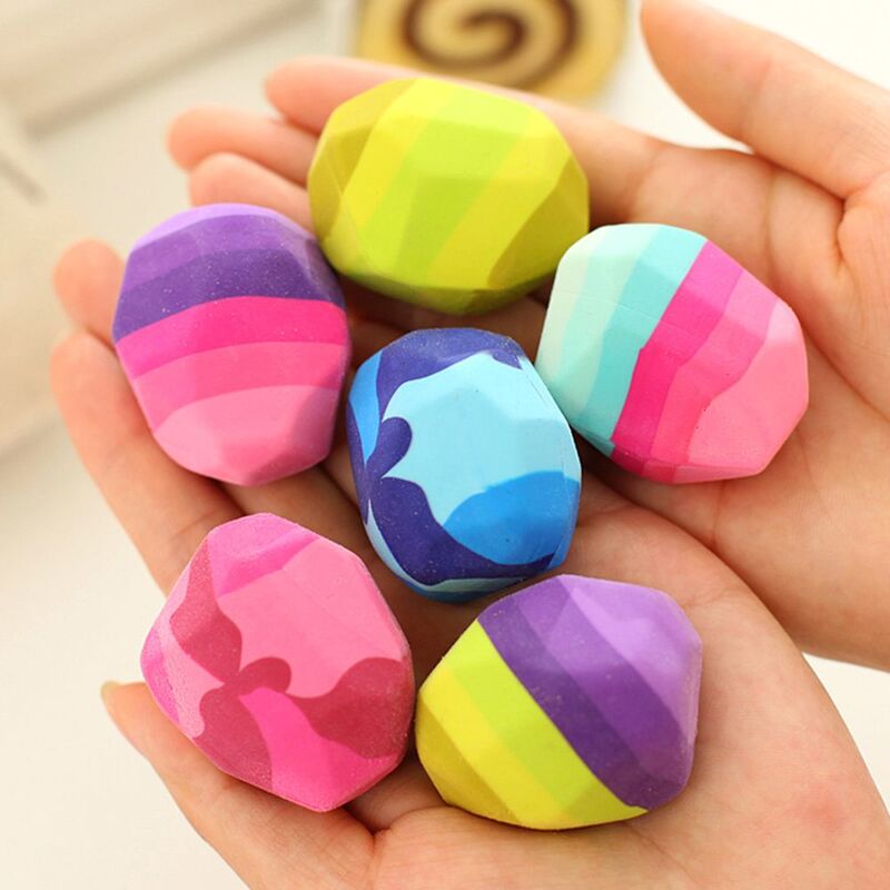 Kawaii kolorowy kamień kształt gumka gęsi w miękkiej gumce gumki nieregularny kształt Rock Big Pen gumka materiały piśmienne dla uczniów