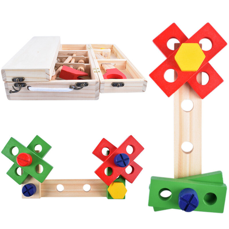 木製diyツール少年木製修理キット子供の早期教育パズルホームプラスおもちゃ