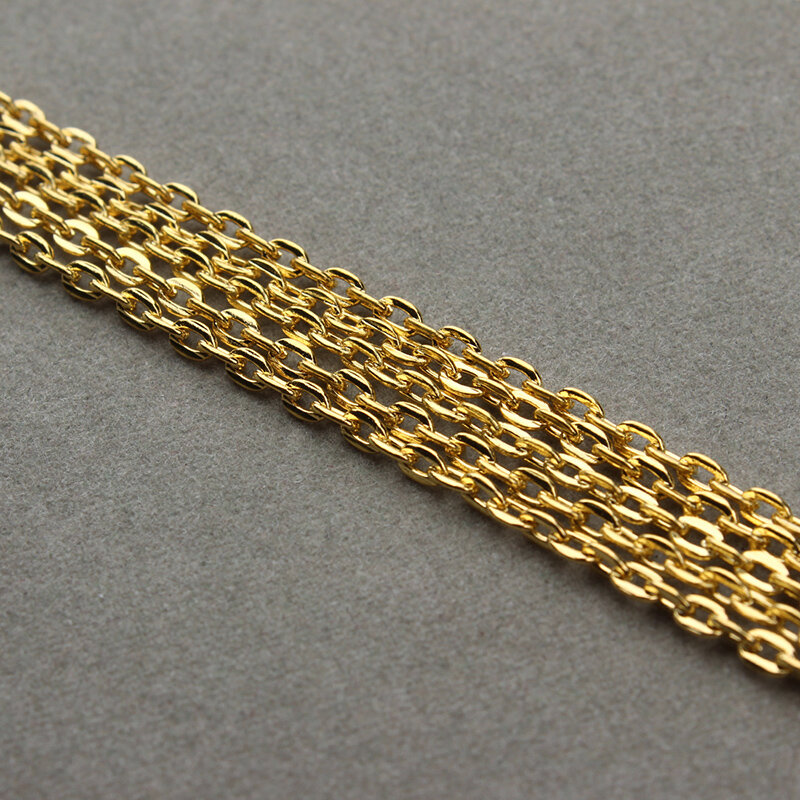 Cadenas de collar de Color bronce antiguo, materiales de fabricación de joyas DIY, rodio, plata, oro, bronce, 10 yardas por lote, F712