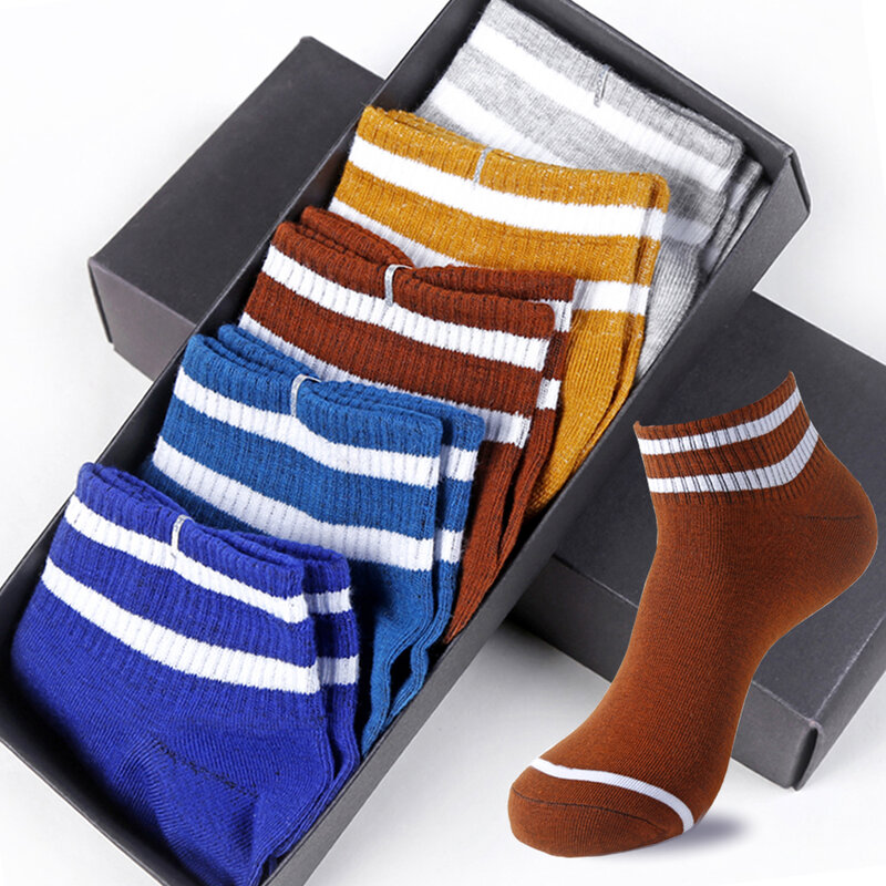 5 paare/los Baumwolle Socken Männer Harajuku Atmungsaktive Komfort Boot Unsichtbare Low Cut Socken Vier Jahreszeiten Kurze Socken