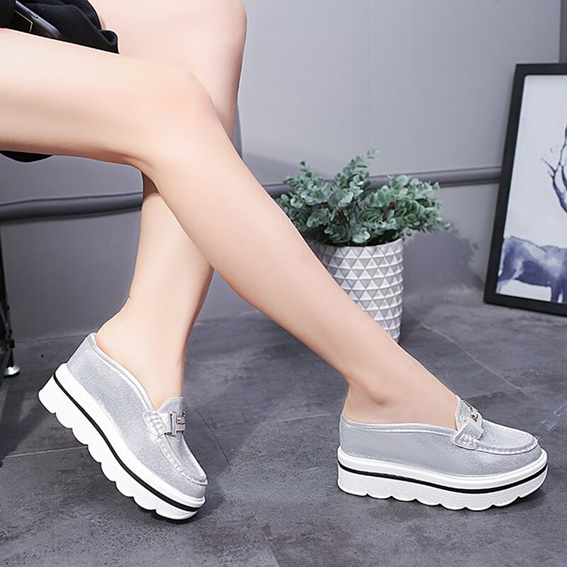 Ho Heave las nuevas zapatillas de cuña de las mujeres las sandalias casuales de la manera de las señoras de las sandalias de las mujeres de la plataforma súper alta deslizamiento de verano Zapatos de goma