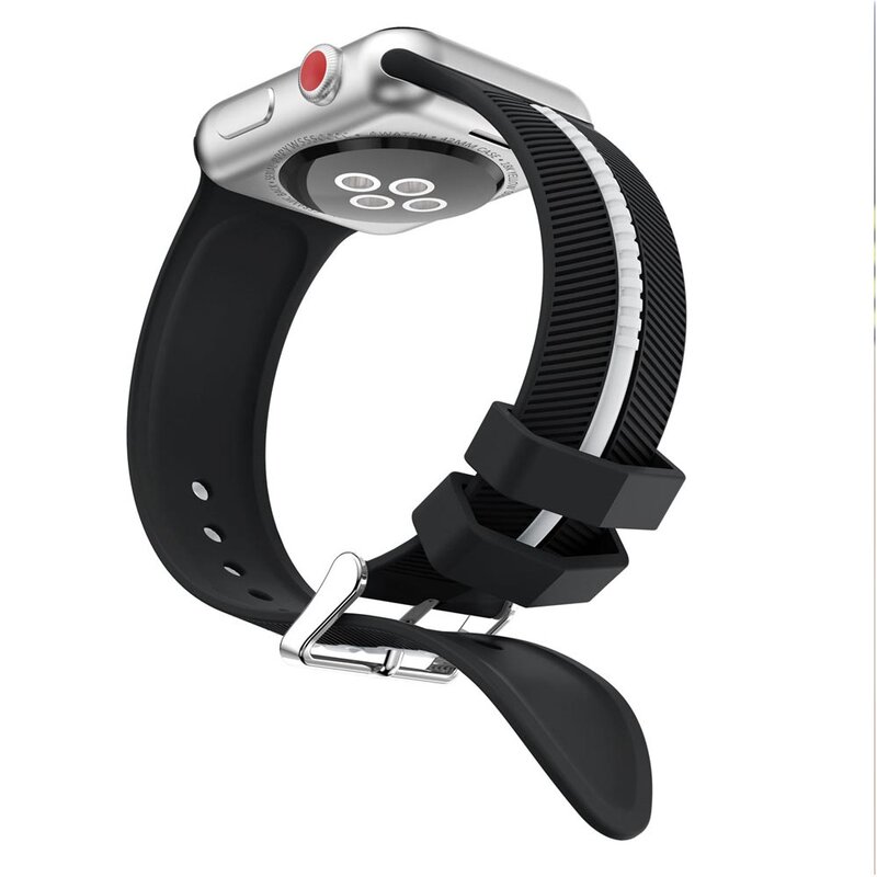 Correa de silicona suave deportiva para Apple Watch Series1 2 3 4 38mm 42mm 44mm 40mm pulsera de repuesto correa de reloj nueva