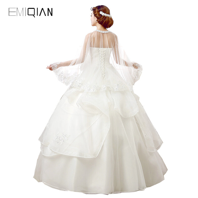 Vestidos de novia elegantes de línea A, escote de Organza, tul, con mariposa, envío gratuito