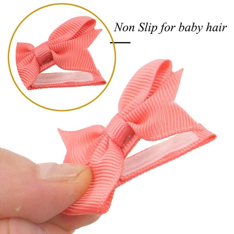 50/60 buah dalam pasang bayi perempuan sepenuhnya terlapis pin rambut kecil 2 "pita rambut buaya klip untuk anak perempuan bayi balita