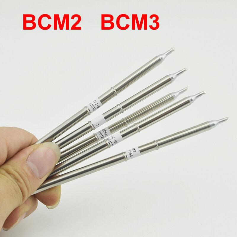 T12-BCM2 BCM3 Soldering Iron Bevel ด้วย Indent/รูปเกือกม้า BCM2ปลาย Groove/รูปร่าง