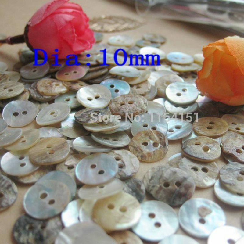 100 pz/lotto bottone a conchiglia in madreperla bianca naturale alla moda da 10mm con bottone a 2 fori per cucire Scrapbooking