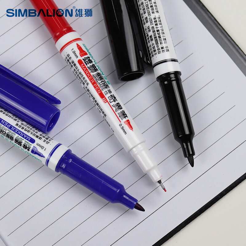 Double - Headed Marker ปากกา 3 สี 12 ชิ้น/กล่องปลอดสารพิษน้ำมันคู่เครื่องหมายศิลปะถาวรปากกาสำหรับอุปกรณ์ศิลปะ