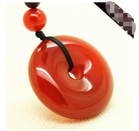 Red new flat buckle pendant red chalcedony necklace Ben life jewerly pendant couple men and women models
