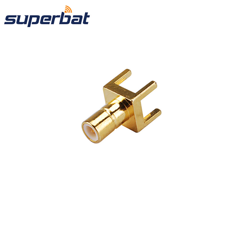 Superbat SMB Thru Hole Male PCB Mount Solder Post Terminal Straight RF Coaxial Connector Audio/Video