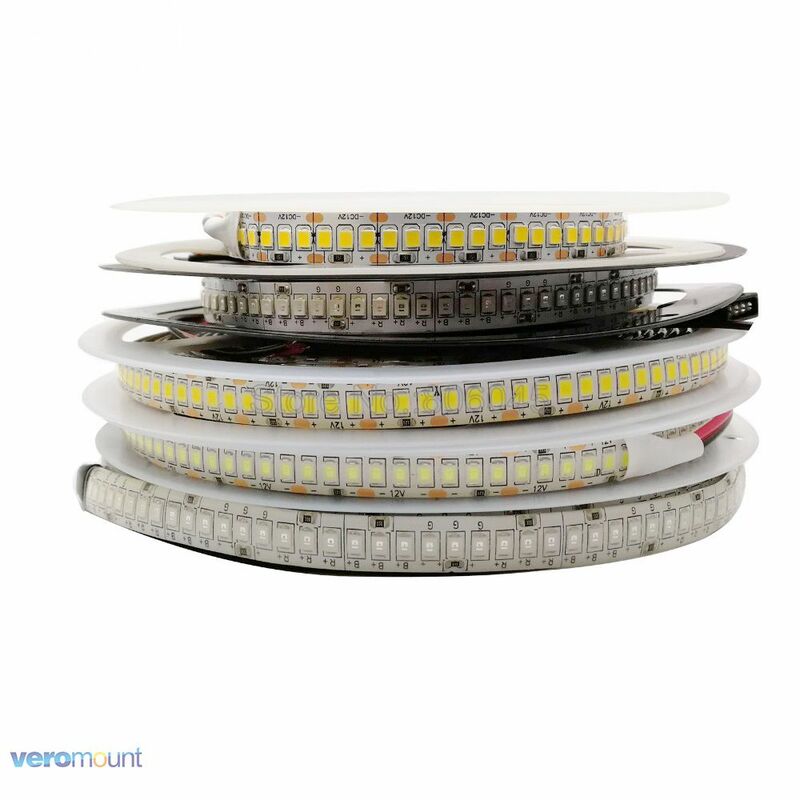 Bande lumineuse flexible à 1200 LED SMD 2835, 5m, 12V, 24V DC, ruban de lumière, blanc chaud, 240 K, rouge, bleu, vert, 4000 diodes/m