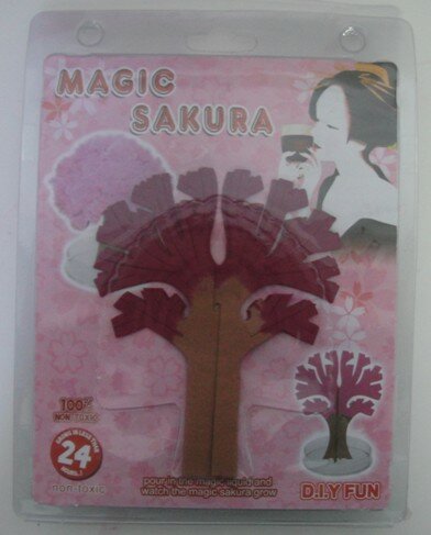 2 個 2019 14Hx11Wcm視覚ピンクビッグ魔法の紙日本桜樹木デスクトップ桜教育的な子供のおもちゃ