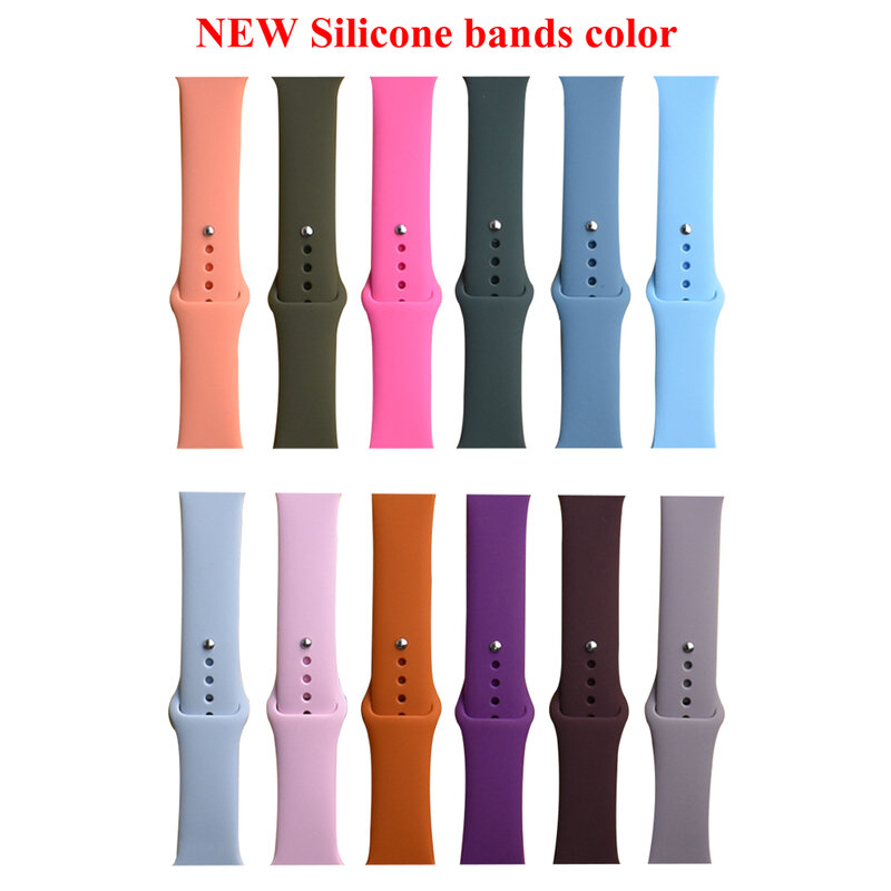 Sport Silicone strap For Apple Watch 4 band 42mm 44mm correa aple watch 38mm 40mm iWatch 3 2 1 bracelet wrist belt rubber straps