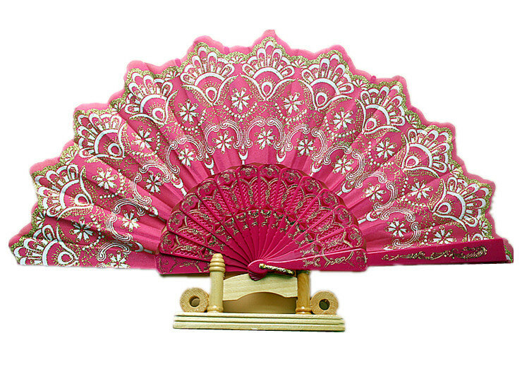 Abanico de baile plegable, ventilador de color rubio chino, 2021