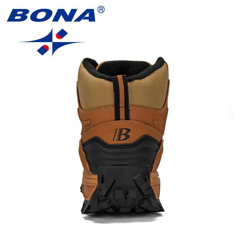 BONA Новые дизайнерские кожаные походные туфли мужские зимние уличные спортивные туфли для мужчин