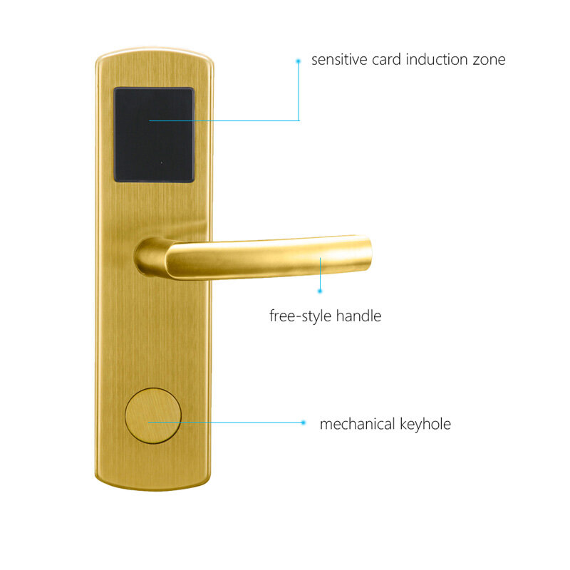 LACHCO-cerradura electrónica inteligente con tarjeta Digital, cerradura de puerta con muesca de acero inoxidable, manija de estilo libre, L16041SG