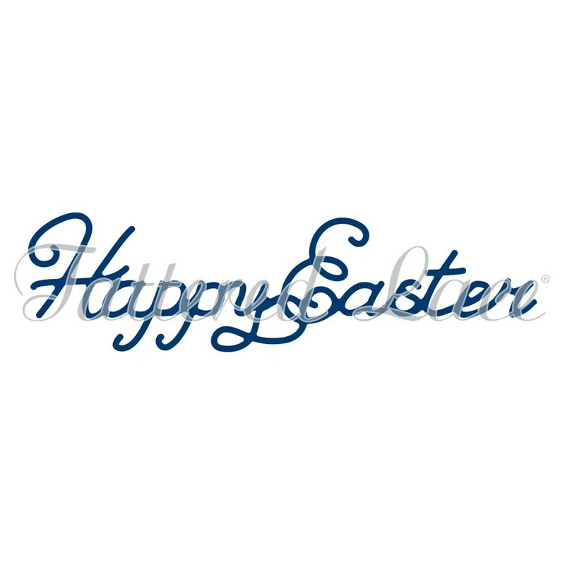 Kata Baru "Happy Easter" Cetakan Potong Stensil Kerajinan Embossing Kertas Kartu Pembuatan Foto DIY Templat Scrapbooking Dekorasi Buatan Tangan