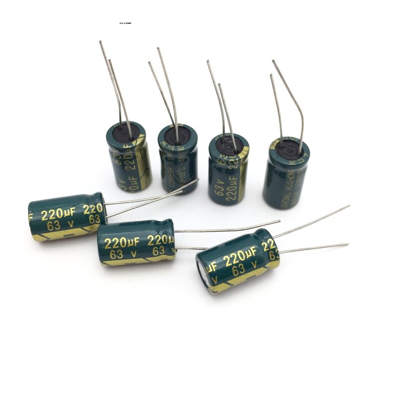 10PCS 63V 220UF 10x20mm 105C Radial high frequency low impedance aluminum electrolytic capacitor 220uf 63v