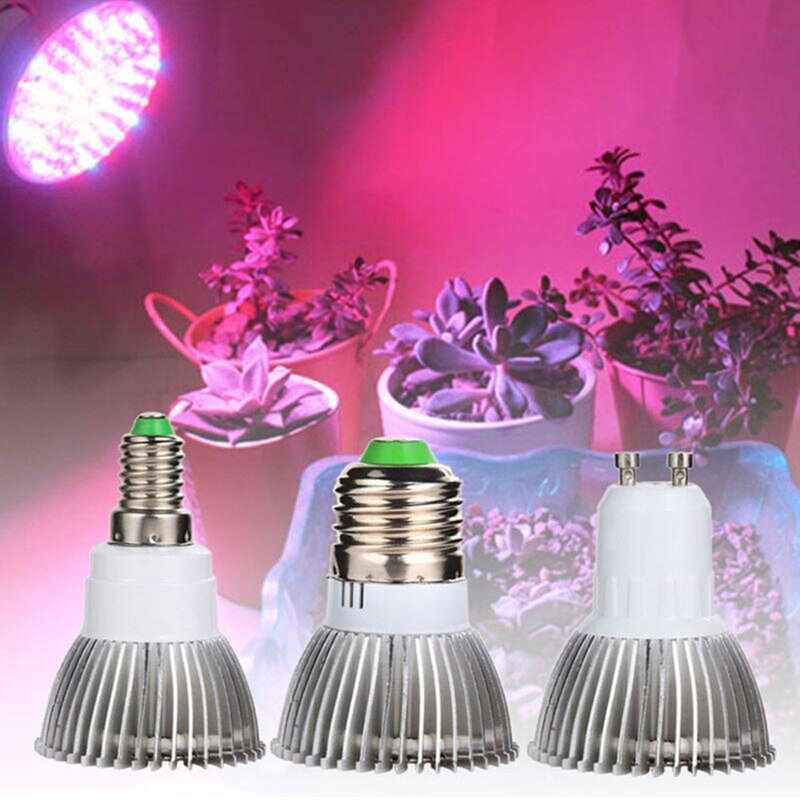 식물 수경재배용 LED 성장 조명, 전체 스펙트럼 E27 E14 GU10 성장 램프 전구, 18LED 28LED, 220V