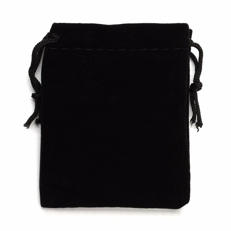 LOULEUR-Bolsa de terciopelo negro con cordón, embalaje de joyería de moda, Navidad/boda, Gfit, 10 Uds., 7x9cm, 9x12cm