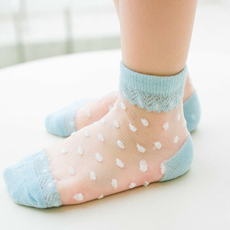 5 пар/лот, летние носки для девочек, детские сетчатые стильные носки с цветочным принтом для маленьких девочек, эластичные кружевные цветы, носок в горошек, оптовая продажа