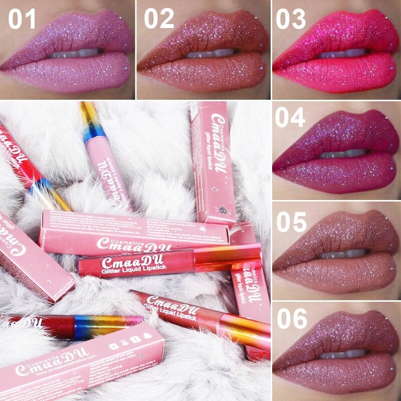 6 Color Matte Lipstick Matte Liquid Lipstick Waterproof Long Lasting Matte Lip Gloss Shiny Metallic Lip Makeup