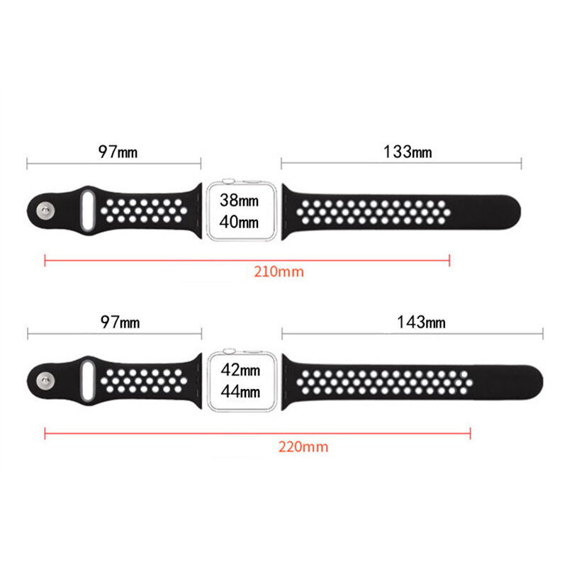 Mdnen Sport Band for Apple Watch Band 38mm 42mm 40mm 44mm Silicone Replacement Watch Strap for iWatch Bands Series 4 3 2 1