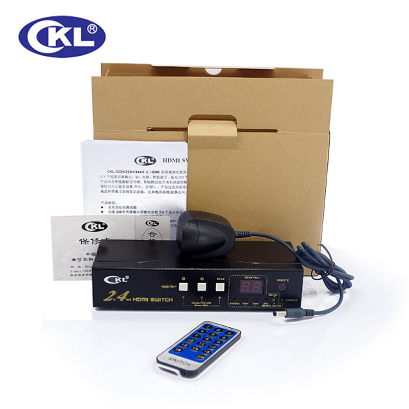 CKL-224H Chất Lượng Cao 2 trong 4 out HDMI Chuyển Splitter hỗ trợ 1.4 V 3D 1080 P cho PS3 PS4 cho Xbox 360 CÁI DV DVD HDTV