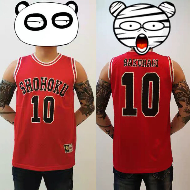 Camiseta del equipo de baloncesto de la escuela Shohoku, disfraz de Cosplay Sakuragi, Hanamichi, Rukawa, Tops, camisa, ropa deportiva, uniforme, 1-15