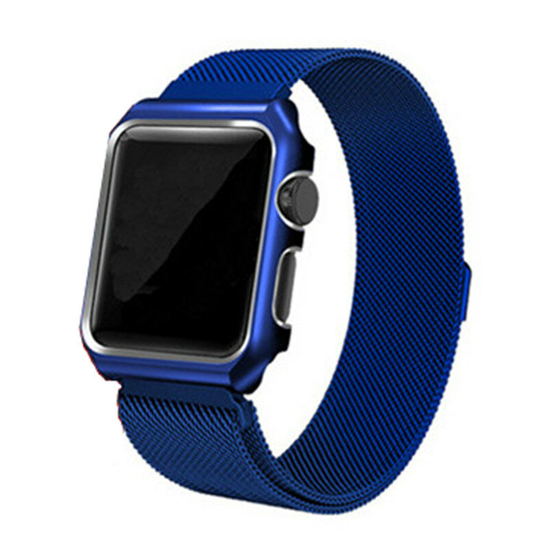 Milanese Loop Strap+Case For Apple Watch band 42mm 38mm 44mm 40mm Stainless Steel Link Bracelet Wrist Watchbands iwatch 4 3 2 1