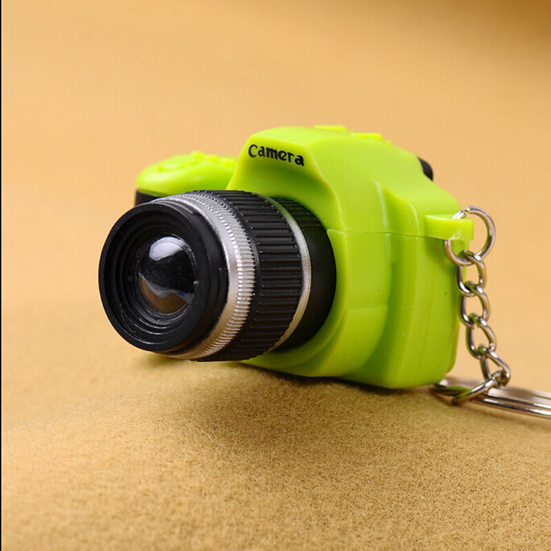 حار LED مضيئة الصوت متوهجة قلادة حقيبة سلسلة مفاتيح اكسسوارات دمية بلاستيكية كاميرا سيارة سلسلة مفاتيح الاطفال الرقمية SLR لعبة كاميرا